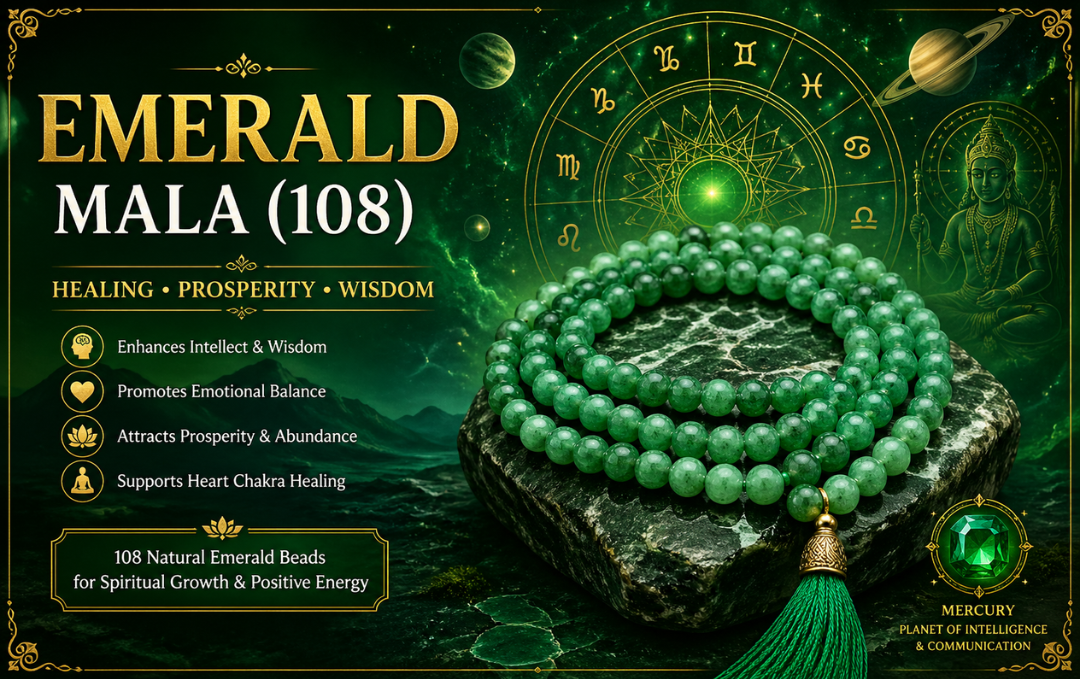 Manufacturer, Exporter, Importer, Supplier, Wholesaler, Retailer, Trader of Emerald Mala in New Delhi, Delhi, India.